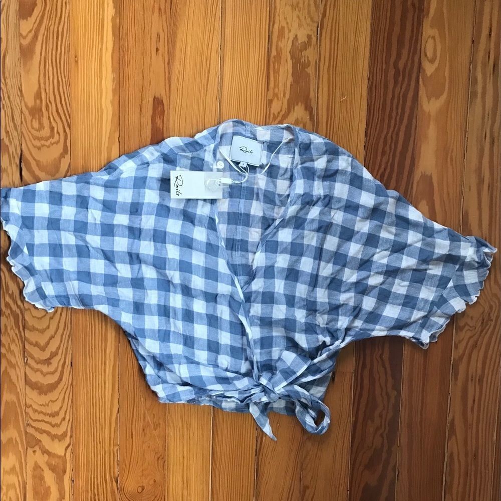 NWT Rails Athena Periwinkle Check Top - Picture 4 of 9